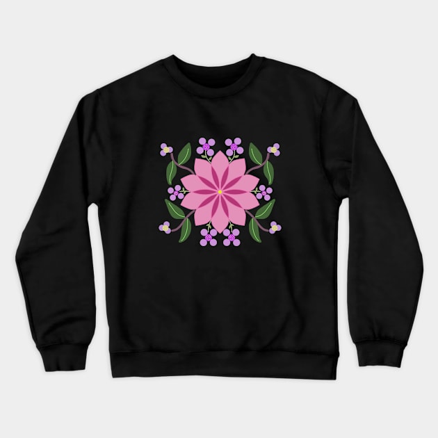 Flower Design Crewneck Sweatshirt by TANSHAMAYA